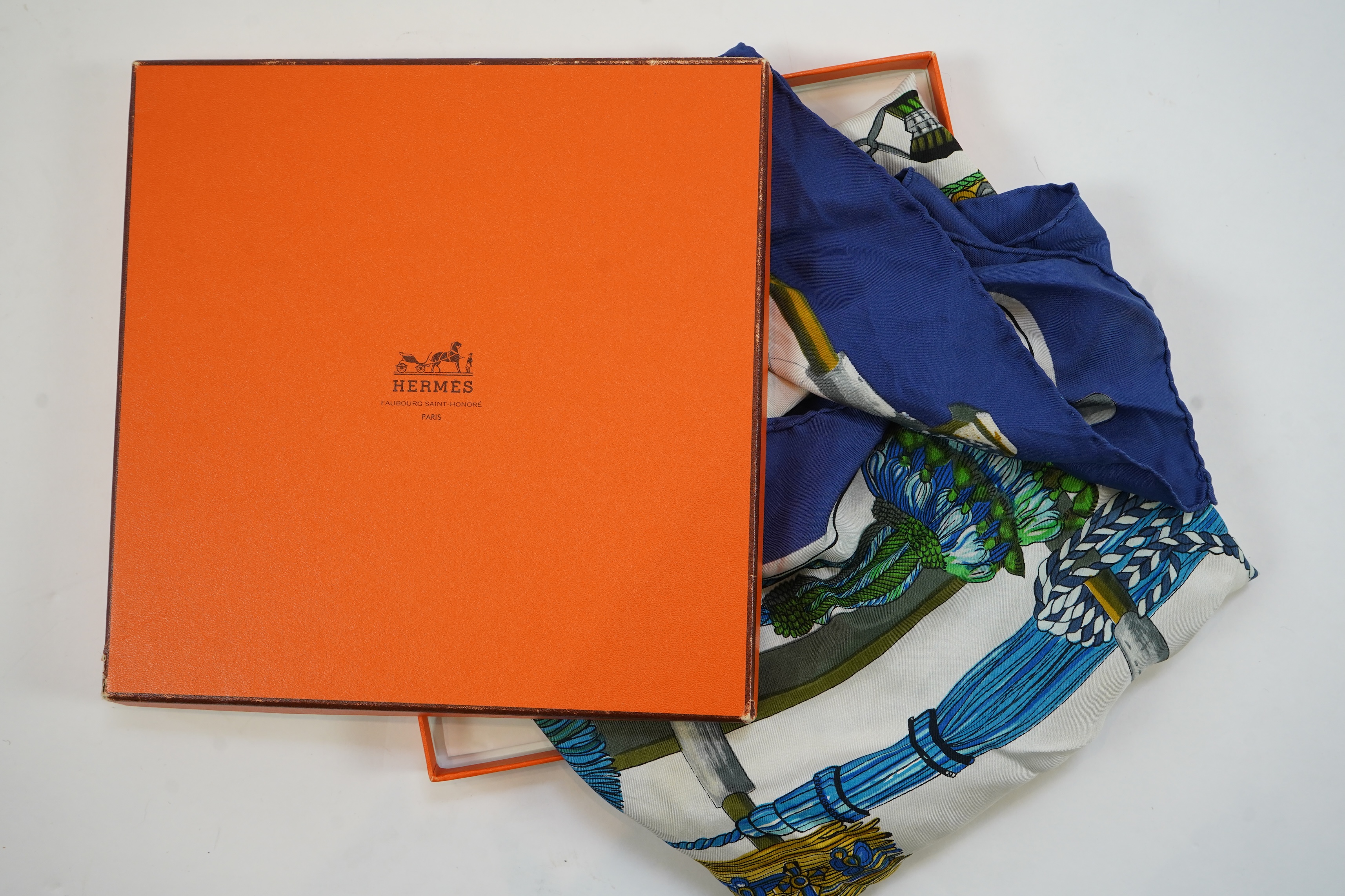 A Hermes Passementerie silk scarf, designed by Francoise Heron. 90cm x 90cm